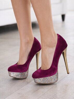 glitter heels sparkly platform